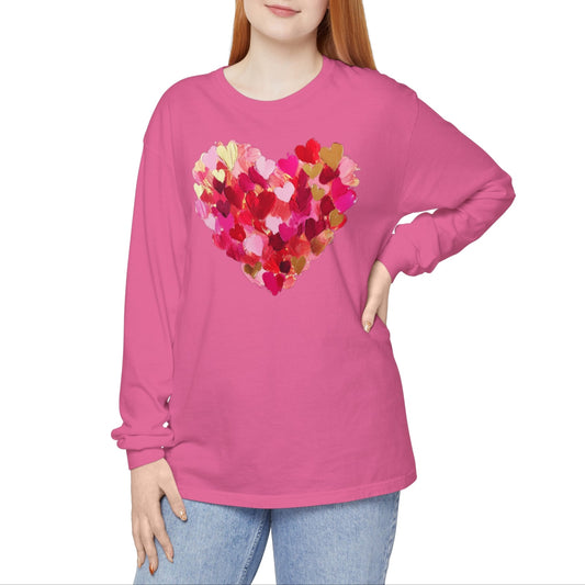 Long Sleeve Heart Design Tee