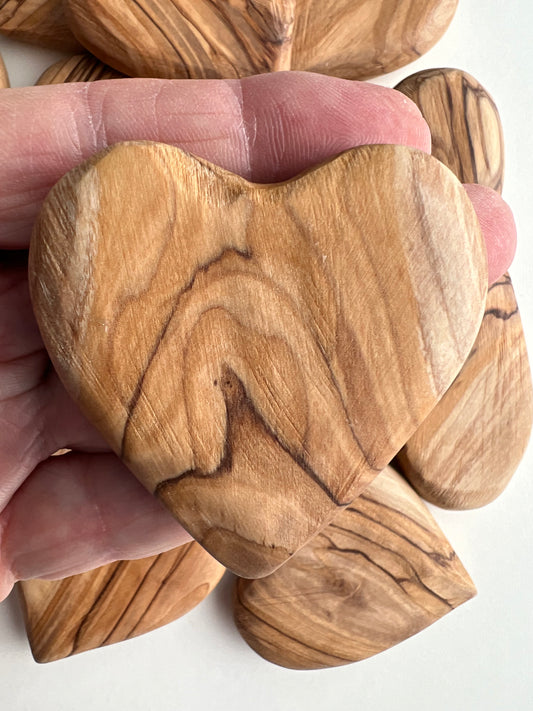 Pure Olive Wood Handmade Holy Land Prayer Heart