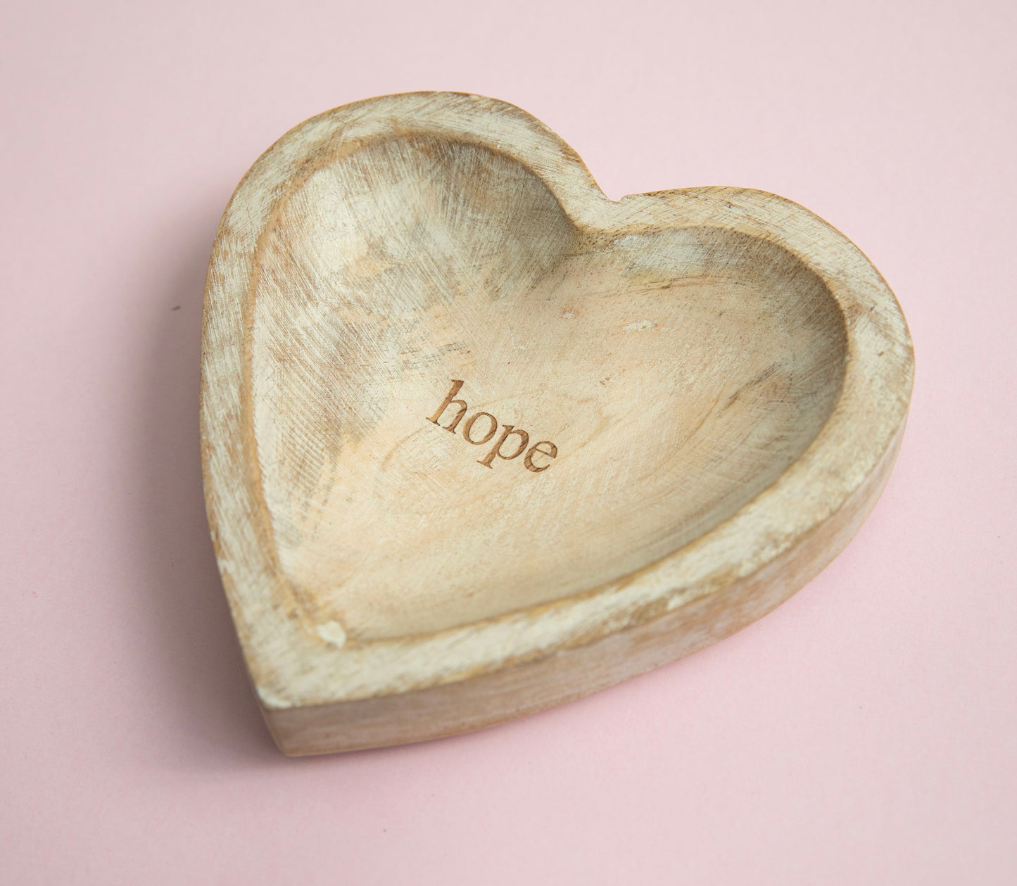 Wood Heart Shape Bowl - 6"