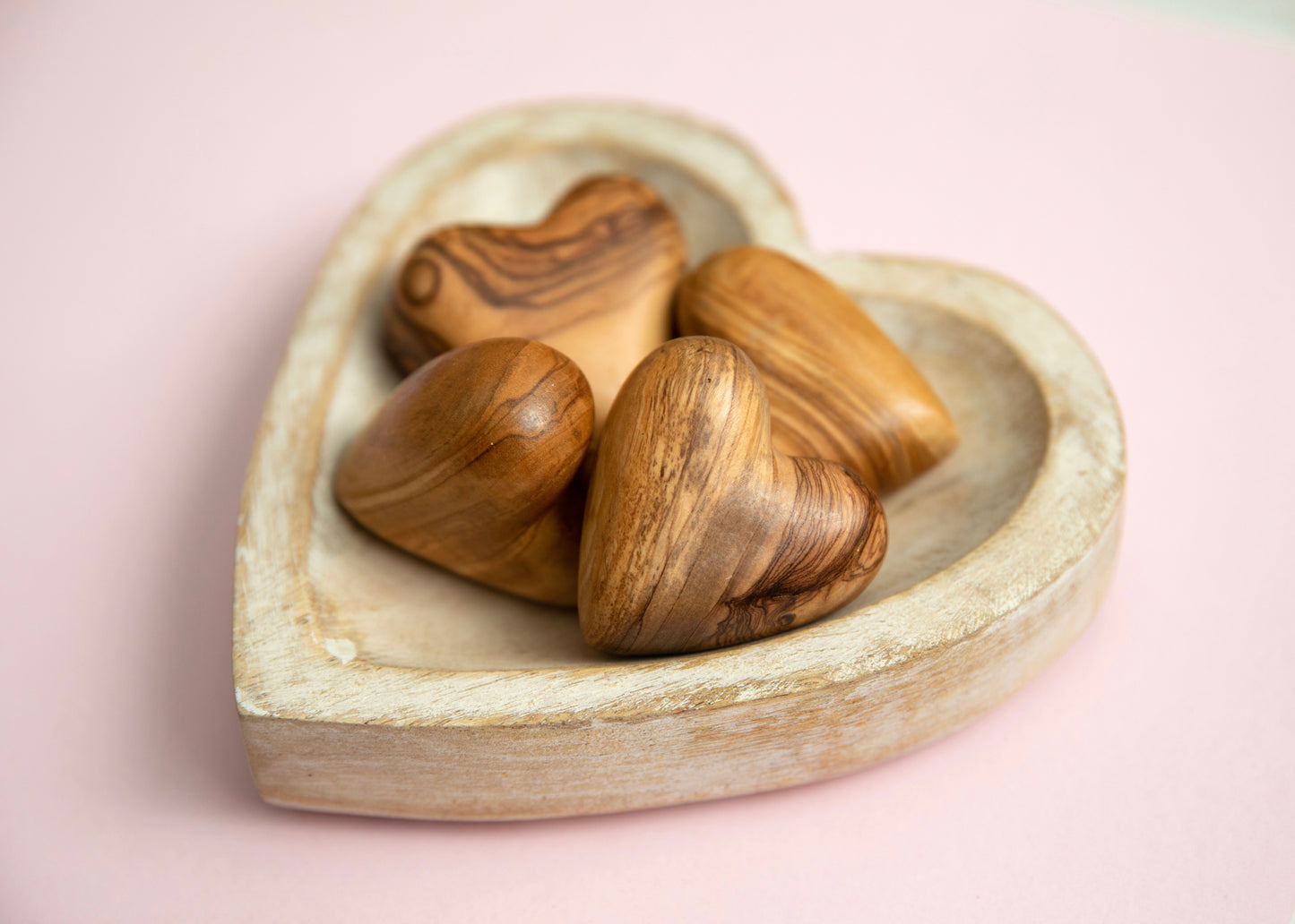 Wood Heart Shape Bowl - 6"