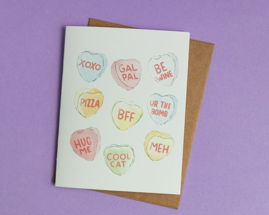 GALentine's Day Candy Heart Design Card