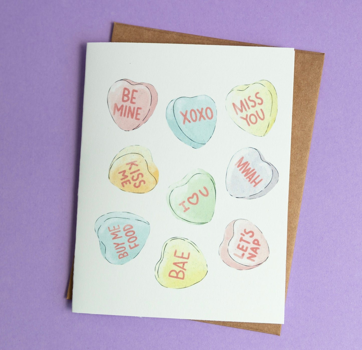 Candy Hearts Valentine Card