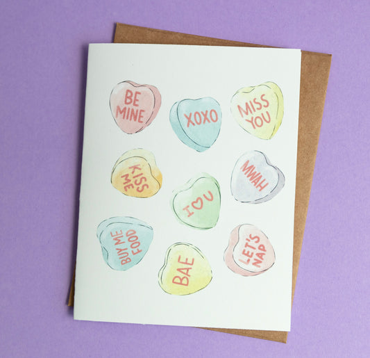 Candy Hearts Valentine Card