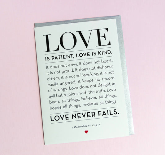 LOVE is Patient, Kind..1 Cor 13:4-7 Blank Card