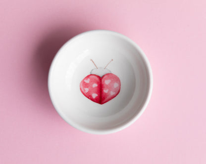 Love Bug White Ceramic Jewelry Trinket Dish