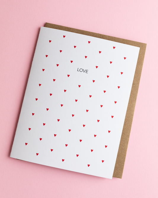 Love Heart Print Greeting Card