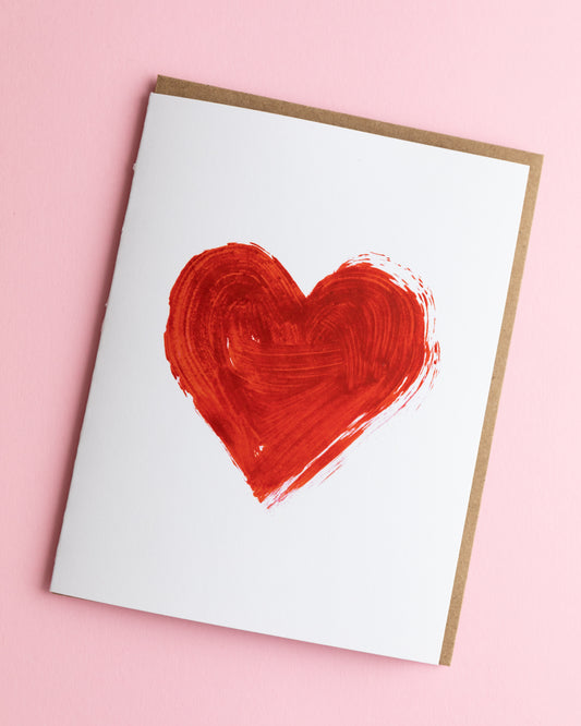 Painted Red Heart Card