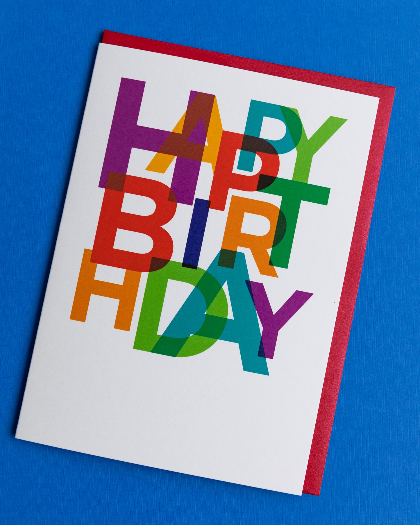 Happy Birthday Greeting Card Layered Lettering