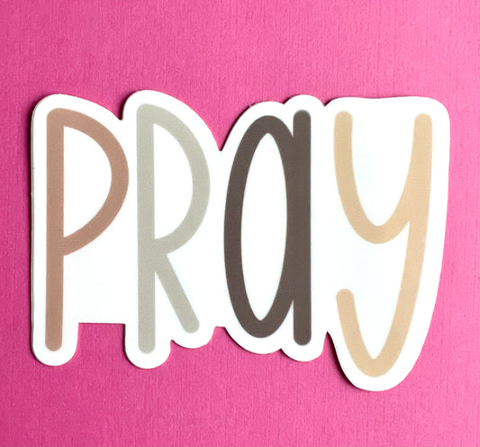 Pray Soft Pastel Boho Vinyl 3" Sticker