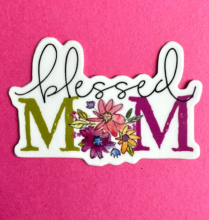 Blessed Mom Colorful Vinyl 3" Sticker