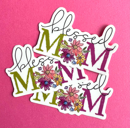 Blessed Mom Colorful Vinyl 3" Sticker